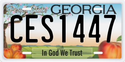 GA license plate CES1447