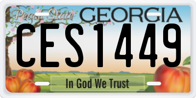 GA license plate CES1449