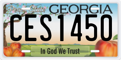 GA license plate CES1450