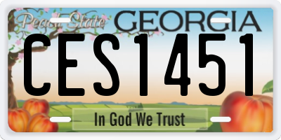 GA license plate CES1451