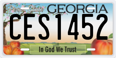 GA license plate CES1452