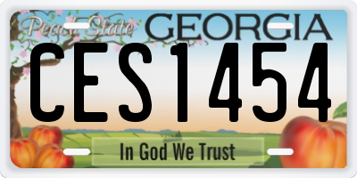 GA license plate CES1454