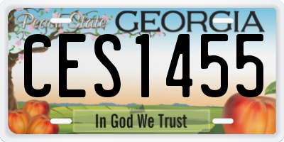 GA license plate CES1455