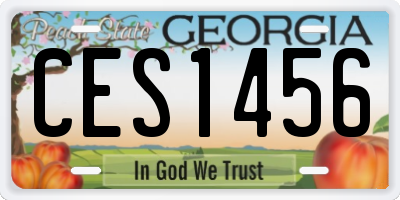 GA license plate CES1456