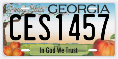 GA license plate CES1457