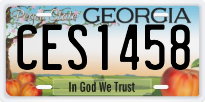 GA license plate CES1458