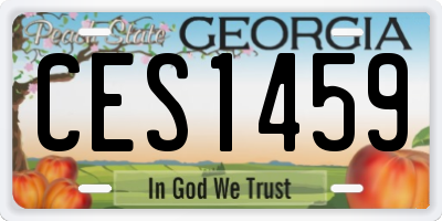 GA license plate CES1459