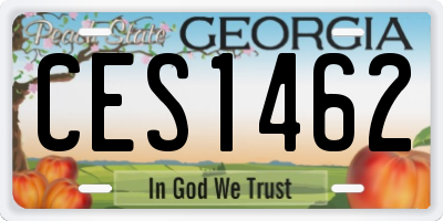 GA license plate CES1462