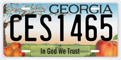 GA license plate CES1465