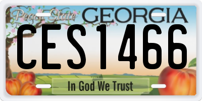 GA license plate CES1466