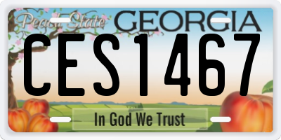 GA license plate CES1467