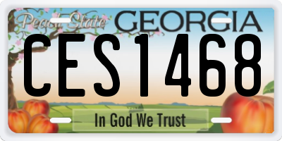GA license plate CES1468