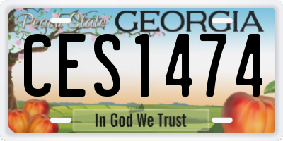 GA license plate CES1474