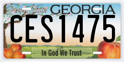 GA license plate CES1475
