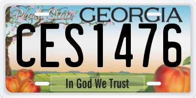 GA license plate CES1476