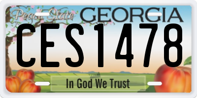 GA license plate CES1478