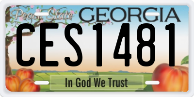 GA license plate CES1481