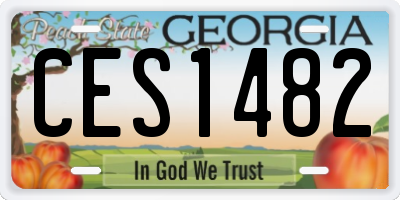 GA license plate CES1482
