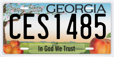 GA license plate CES1485