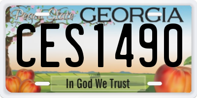GA license plate CES1490
