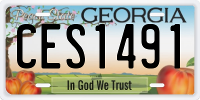 GA license plate CES1491
