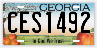 GA license plate CES1492
