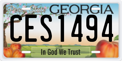 GA license plate CES1494
