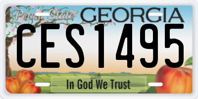 GA license plate CES1495