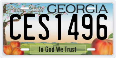 GA license plate CES1496