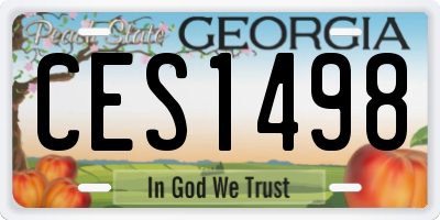 GA license plate CES1498