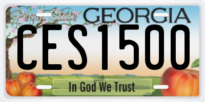 GA license plate CES1500