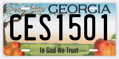 GA license plate CES1501