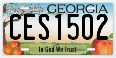 GA license plate CES1502