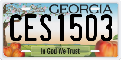 GA license plate CES1503