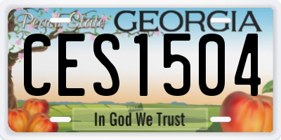 GA license plate CES1504