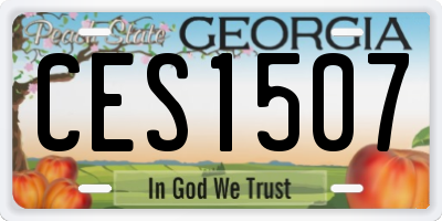 GA license plate CES1507