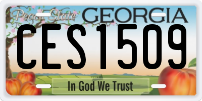 GA license plate CES1509
