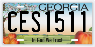 GA license plate CES1511