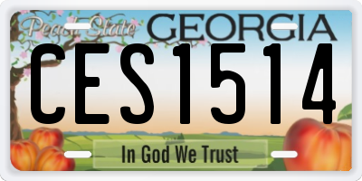 GA license plate CES1514
