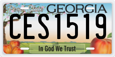 GA license plate CES1519