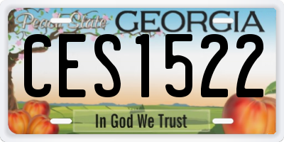 GA license plate CES1522