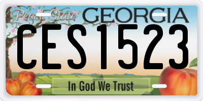 GA license plate CES1523