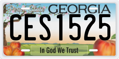 GA license plate CES1525