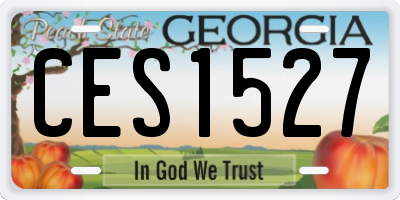 GA license plate CES1527