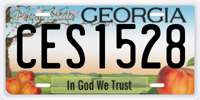 GA license plate CES1528