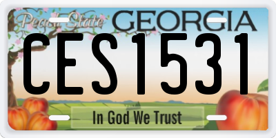 GA license plate CES1531