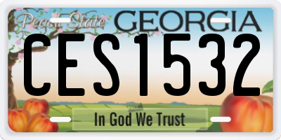 GA license plate CES1532
