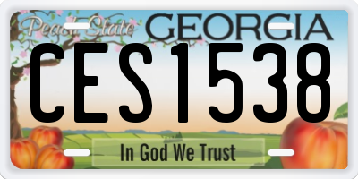 GA license plate CES1538