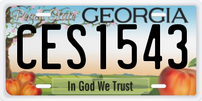 GA license plate CES1543