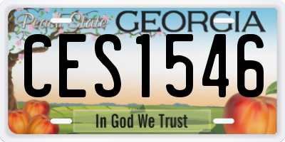 GA license plate CES1546